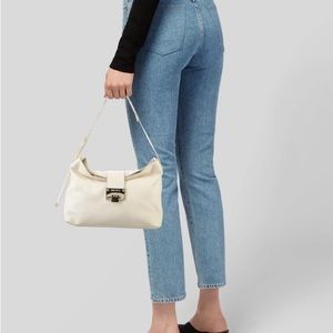 Jimmy Choo White Leather Shoulder Bag